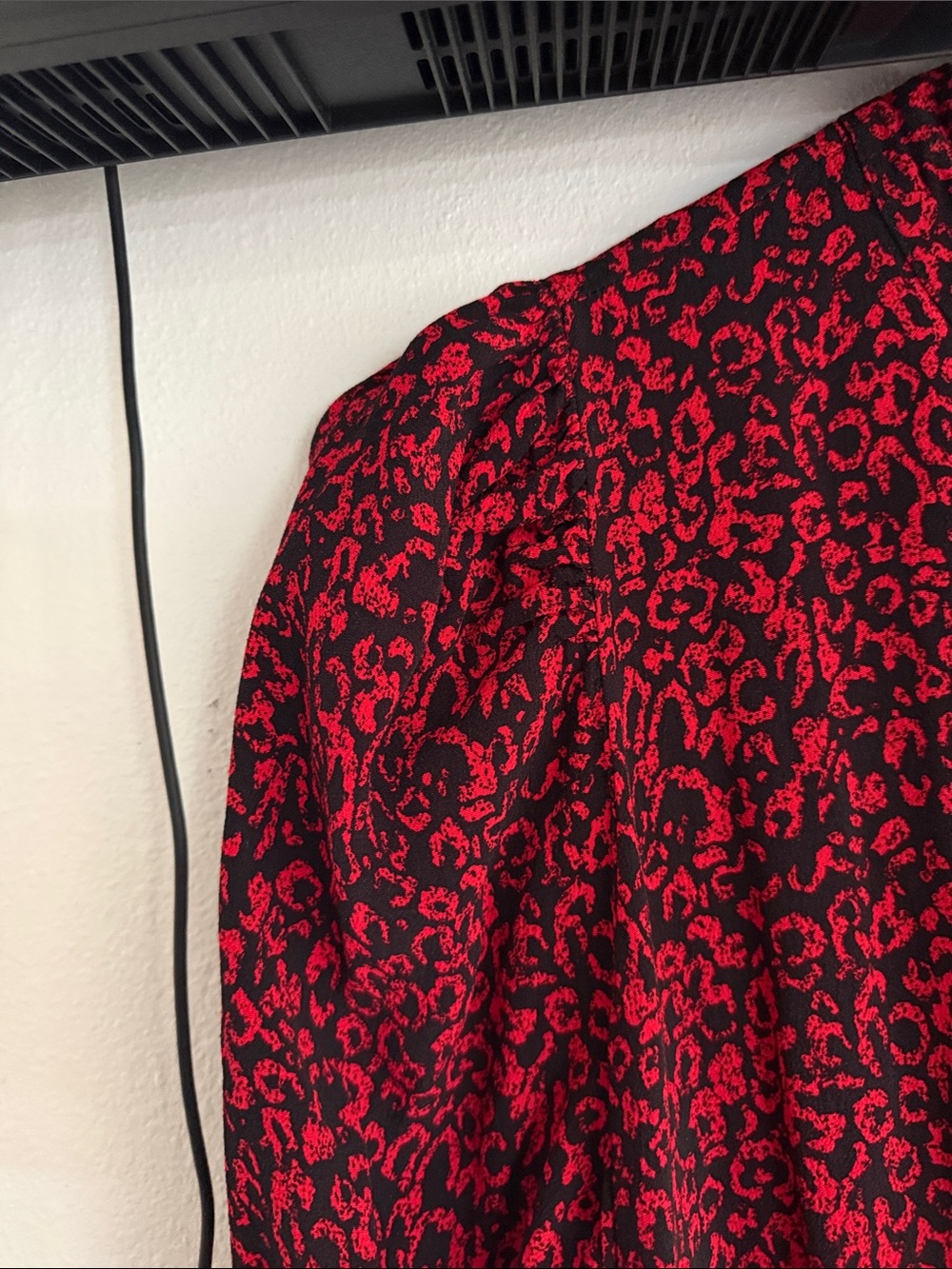 Zara Black and Red Printed Long Sleeve Mini Dress - Picture 3 of 3